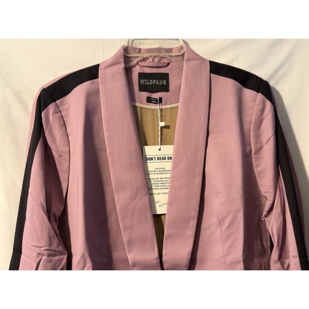 Wildfang Empower Colorblock Tux Blazer Mauve Black Women's XL - Picture 2 of 13